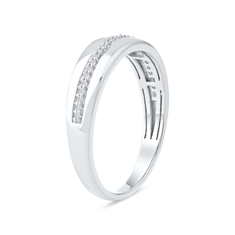 0.11 CT. T.W. Diamond Wedding Band in Sterling Silver