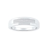 Thumbnail Image 1 of 0.09 CT. T.W. Diamond Double-Row Wedding Band in Sterling Silver