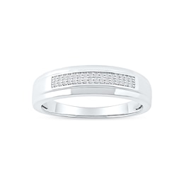 0.09 CT. T.W. Diamond Double-Row Wedding Band in Sterling Silver