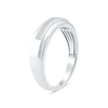 Thumbnail Image 2 of 0.09 CT. T.W. Diamond Double-Row Wedding Band in Sterling Silver