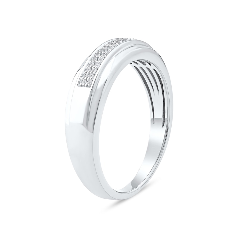 0.09 CT. T.W. Diamond Double-Row Wedding Band in Sterling Silver