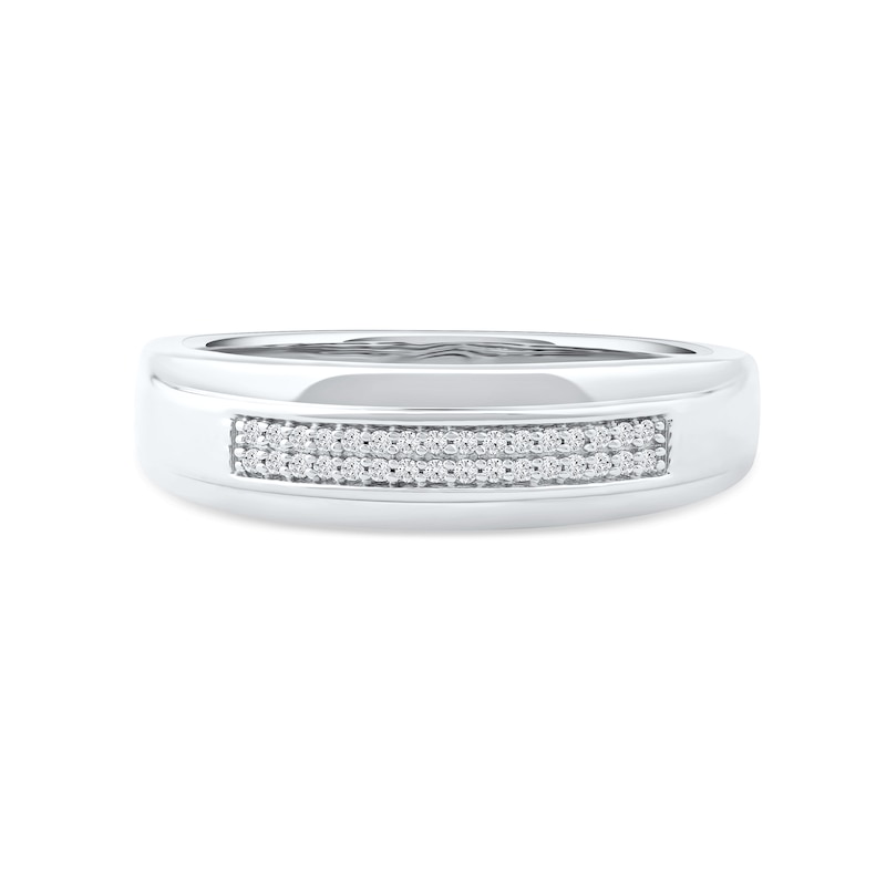 0.09 CT. T.W. Diamond Double-Row Wedding Band in Sterling Silver