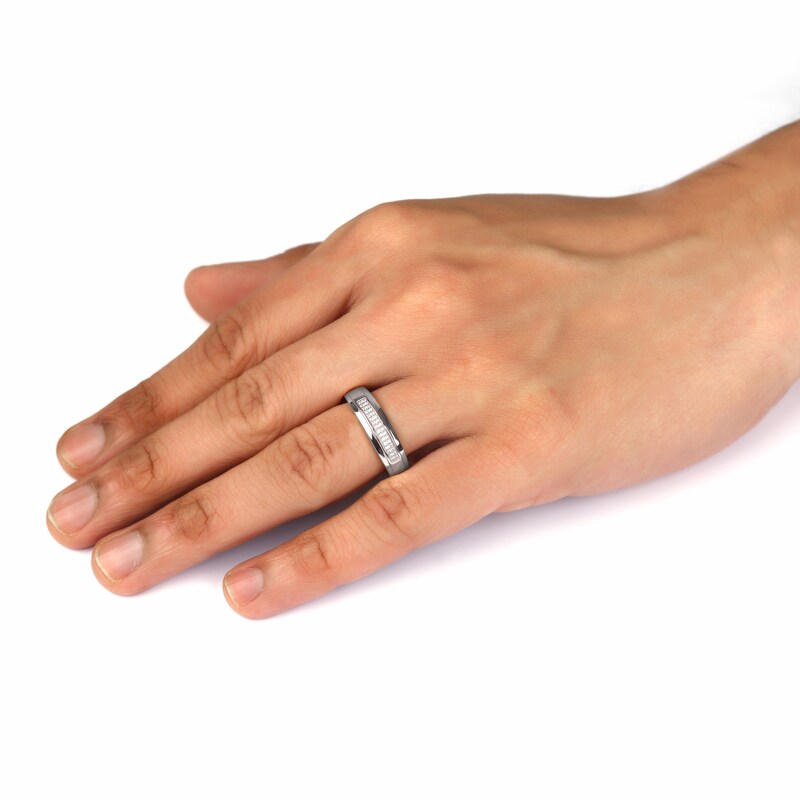 0.09 CT. T.W. Diamond Double-Row Wedding Band in Sterling Silver