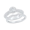 Thumbnail Image 1 of 1.17 CT. T.W. Certified Lab-Grown Diamond Bridal Set in Sterling Silver (F/SI2)
