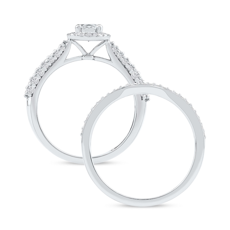 Main Image 3 of 1.17 CT. T.W. Certified Lab-Grown Diamond Bridal Set in Sterling Silver (F/SI2)