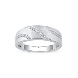 0.14 CT. T.W. Diamond Wedding Band in Sterling Silver