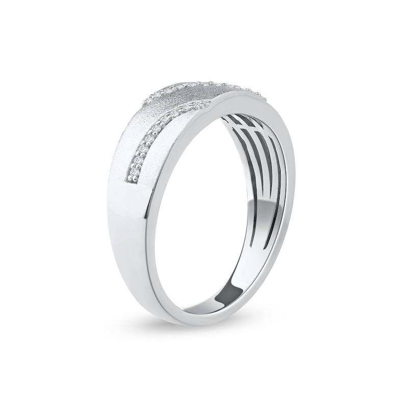 0.14 CT. T.W. Diamond Wedding Band in Sterling Silver
