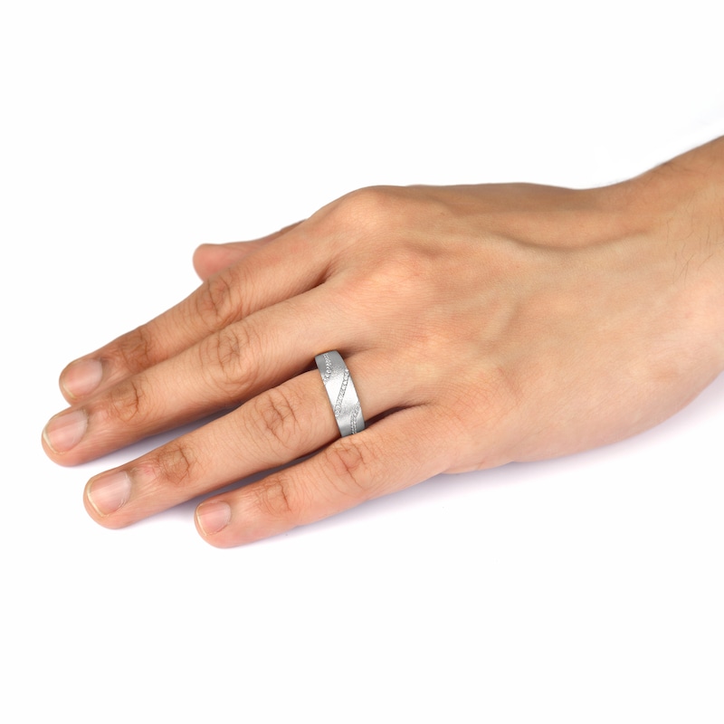 0.14 CT. T.W. Diamond Wedding Band in Sterling Silver