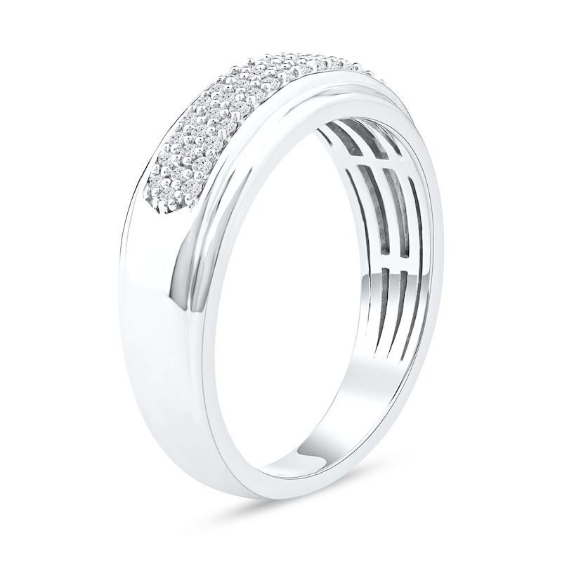 Main Image 2 of 0.31 CT. T.W. Certified Lab-Grown Multi-Diamond Wedding Band in Sterling Silver (F/SI2)