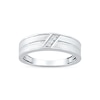 Thumbnail Image 1 of 0.05 CT. T.W. Diamond Slant Wedding Band in Sterling Silver