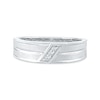 Thumbnail Image 3 of 0.05 CT. T.W. Diamond Slant Wedding Band in Sterling Silver