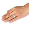 Thumbnail Image 4 of 0.05 CT. T.W. Diamond Slant Wedding Band in Sterling Silver