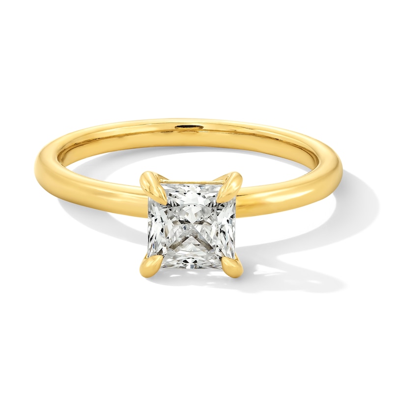 1.00 CT. T.W. Princess-Cut Certified Lab-Grown Diamond Solitaire Engagement Ring 14K Gold (F/VS2)