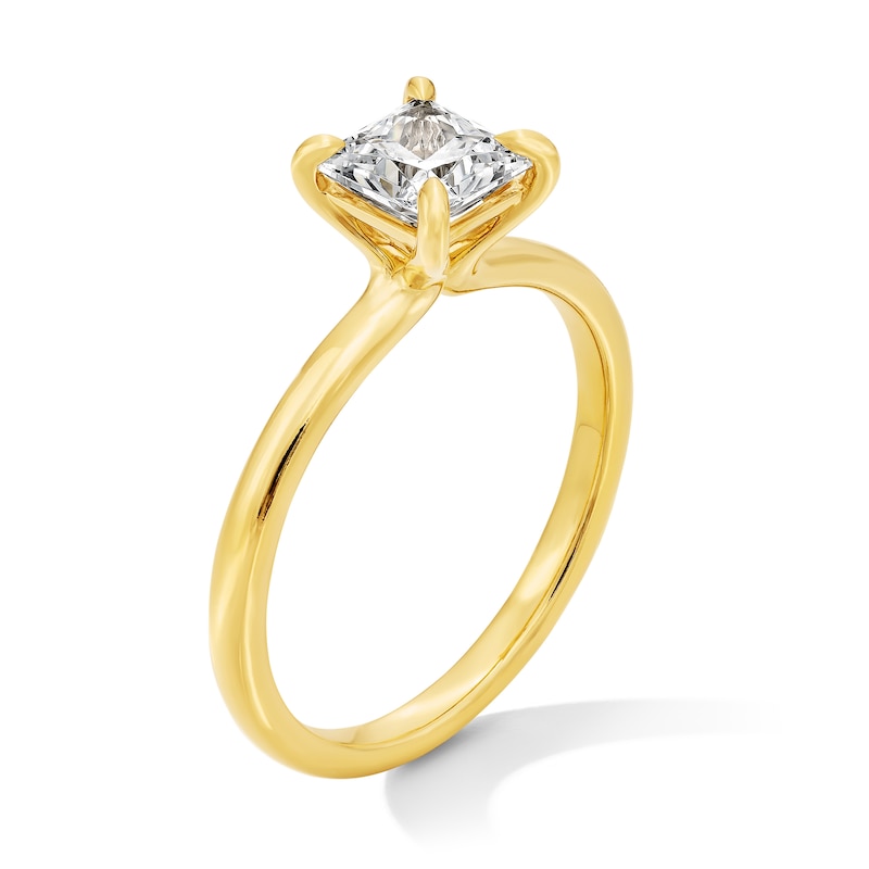 1.00 CT. T.W. Princess-Cut Certified Lab-Grown Diamond Solitaire Engagement Ring 14K Gold (F/VS2)