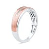 Thumbnail Image 2 of 0.06 CT. T.W. Diamond Wedding Band in Sterling Silver and 14K Rose Gold Plate