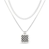 Thumbnail Image 4 of Octagon-Shaped Onyx Layered Necklace in Sterling Silver - 22”