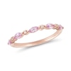 Thumbnail Image 1 of Marquise-Cut Pink Sapphire and Diamond Accent Stackable Ring in 10K Rose Gold