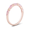 Thumbnail Image 2 of Marquise-Cut Pink Sapphire and Diamond Accent Stackable Ring in 10K Rose Gold