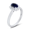 Thumbnail Image 2 of Oval Blue Sapphire and Diamond Accent Frame Ring in 10K White Gold