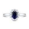 Thumbnail Image 3 of Oval Blue Sapphire and Diamond Accent Frame Ring in 10K White Gold
