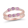 Thumbnail Image 1 of Pink Sapphire and 0.18 CT. T.W. Diamond Enhancer Ring in 10K Rose Gold