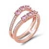 Thumbnail Image 2 of Pink Sapphire and 0.18 CT. T.W. Diamond Enhancer Ring in 10K Rose Gold