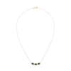 Thumbnail Image 2 of Marquise-Cut Emerald and 0.145 CT. T.W. Diamond Frame Curved Bar Necklace in 10K Gold