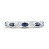 Thumbnail Image 2 of Marquise-Cut Blue Sapphire and Diamond Accent Stackable Ring in 10K White Gold