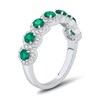 Thumbnail Image 3 of Emerald and 0.29 CT. T.W. Diamond Swirl Frame Band in 10K White Gold