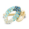 Thumbnail Image 2 of Blue Topaz Ombré Ring in Sterling Silver with 14K Yellow Gold Plate
