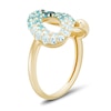Thumbnail Image 3 of Blue Topaz Ombré Ring in Sterling Silver with 14K Yellow Gold Plate