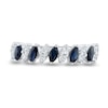 Thumbnail Image 2 of Marquise-Cut Sapphire and 0.18 CT. T.W. Diamond Band in 10K White Gold