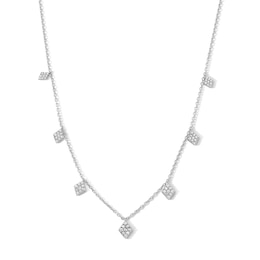 Shooting Star 0.70 CT. T.W. Certified Lab-Grown Diamond Rhombus-Shaped Station Necklace in Sterling Silver (F/VS2)