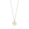 Thumbnail Image 1 of 0.085 CT. T.W. Diamond Cross Circle Frame Pendant in 10K Gold