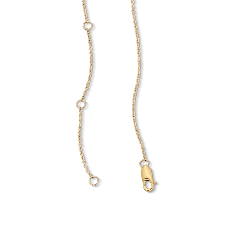 Main Image 2 of 0.085 CT. T.W. Diamond Cross Circle Frame Pendant in 10K Gold