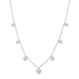 Shooting Star 0.70 CT. T.W. Certified Lab-Grown Diamond Pear-Shaped Station Necklace in Sterling Silver (F/VS2)