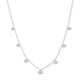 Shooting Star 0.70 CT. T.W. Certified Lab-Grown Diamond Circle Station Necklace in Sterling Silver (F/VS2)