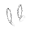 Thumbnail Image 1 of 1.50 CT. T.W. Certified Lab-Grown Diamond Inside-Out Hoop Earrings in Sterling Silver (F/SI2)