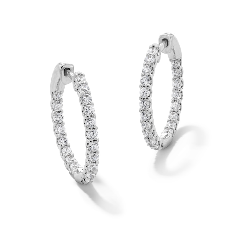 1.50 CT. T.W. Certified Lab-Grown Diamond Inside-Out Hoop Earrings in Sterling Silver (F/SI2)