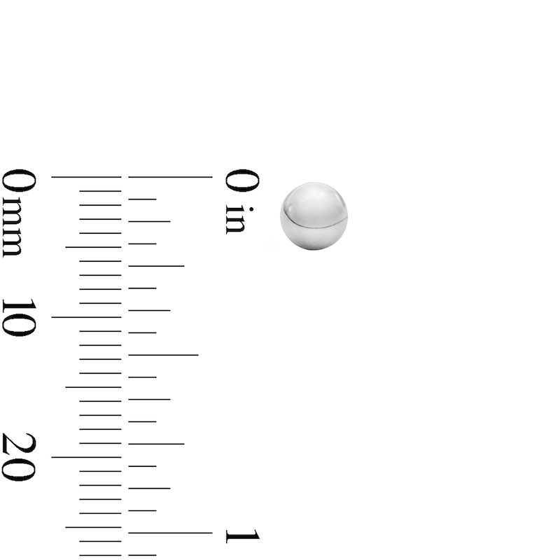 5.0mm Ball Stud Earrings in Hollow 14K White Gold