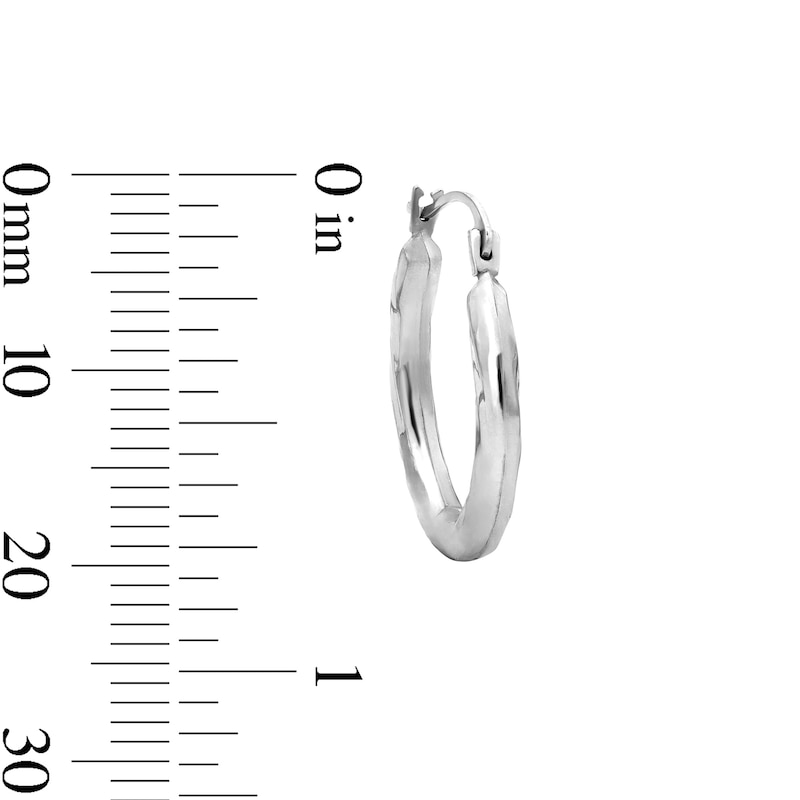 18.0mm Hoop Earrings in Hollow 10K White Gold