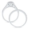 Thumbnail Image 3 of 0.40 CT. T.W. Multi-Diamond Double Cushion Frame Bridal Set in Sterling Silver