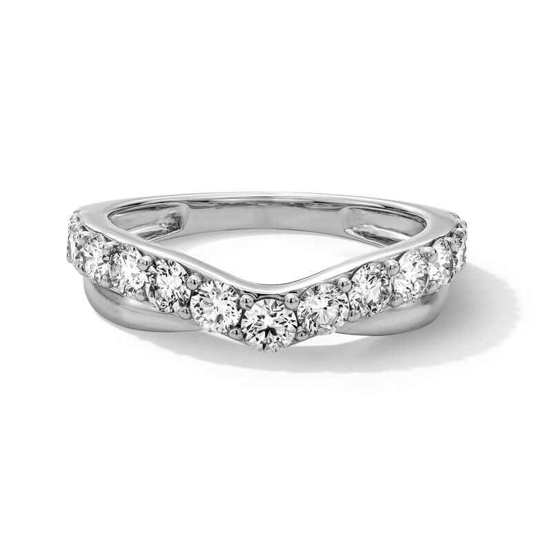 Main Image 1 of 1.00 CT. T.W. Certified Lab-Grown Diamond Contour Anniversary Band in 14K White Gold (F/VS2)