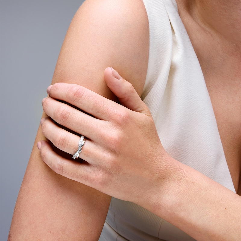 Main Image 2 of 1.00 CT. T.W. Certified Lab-Grown Diamond Contour Anniversary Band in 14K White Gold (F/VS2)