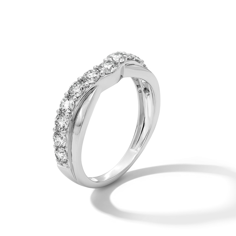 Main Image 3 of 1.00 CT. T.W. Certified Lab-Grown Diamond Contour Anniversary Band in 14K White Gold (F/VS2)