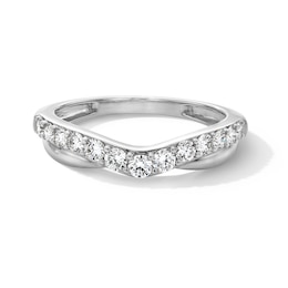 0.50 CT. T.W. Certified Lab-Grown Diamond Contour Anniversary Band in 14K White Gold (F/VS2)