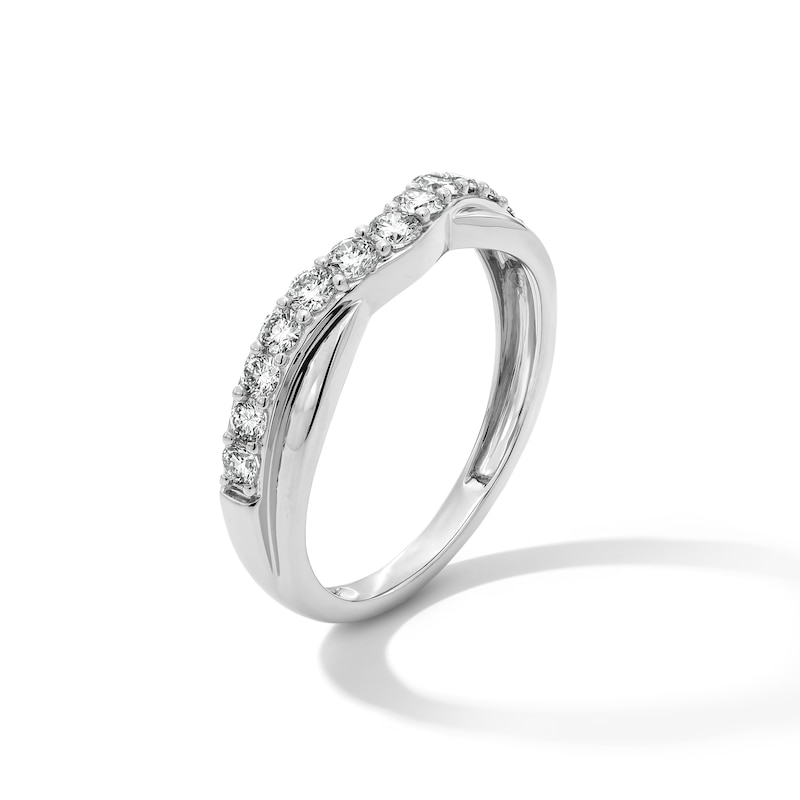 Main Image 3 of 0.50 CT. T.W. Certified Lab-Grown Diamond Contour Anniversary Band in 14K White Gold (F/VS2)