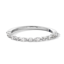 Vera Wang Love Collection 0.23 CT. T.W. Alternating Diamond Band in 14K White Gold