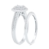 Thumbnail Image 2 of 0.40 CT. T.W. Multi-Diamond Double Octagon Frame Bridal Set in Sterling Silver