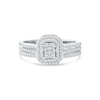 Thumbnail Image 4 of 0.40 CT. T.W. Multi-Diamond Double Octagon Frame Bridal Set in Sterling Silver